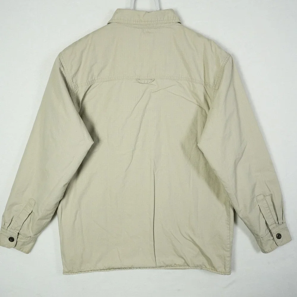 Levis Men's Sherpa Lined Utility Jacket Beige Medium Regular Fit Button‎ Front - Picture 4 of 9